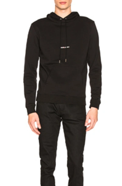 Saint Laurent Black Rive Gauche Logo Hoodie