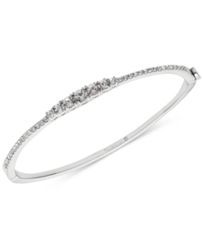 Shop Marchesa Crystal Bangle Bracelet In Rhodium