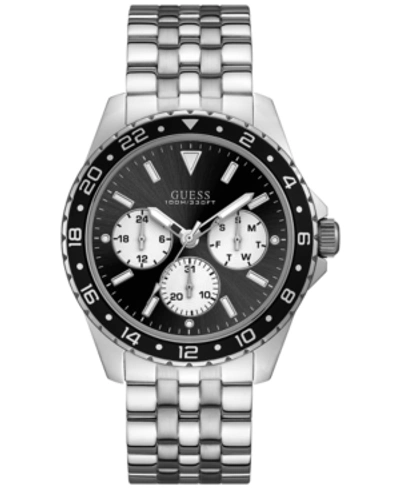 Shop Guess Men's Stainless Steel Bracelet Watch 44mm In Silver And Black