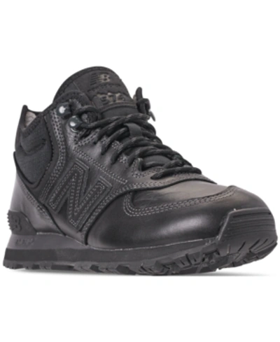 Shop New Balance Men's 574 Mid Casual Sneakers From Finish Line In Black/black