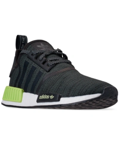 Shop Adidas Originals Adidas Men's Nmd R1 Casual Sneakers From Finish Line In Core Black/night Cargo/gr