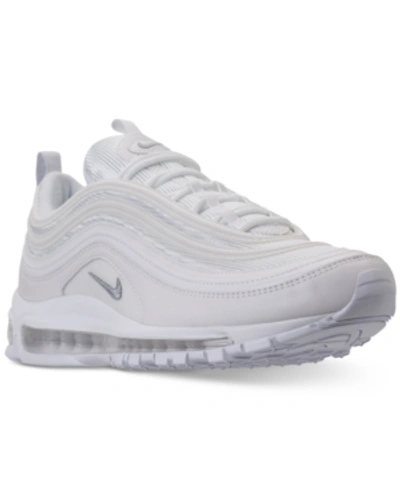 Shop Nike Men's Air Max 97 Running Sneakers From Finish Line In White/wolf Grey-black