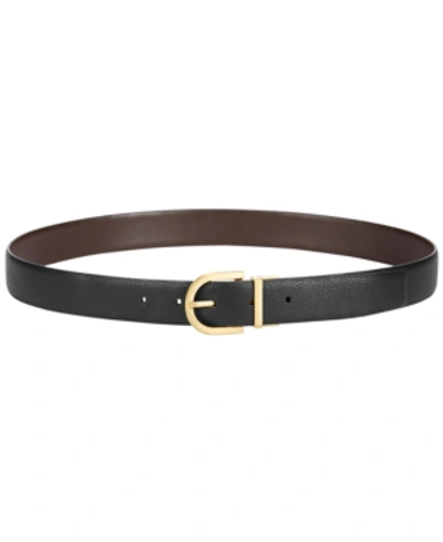 Shop Calvin Klein Reversible Leather Belt In Black