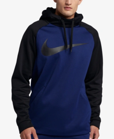 Nike Men's Therma Colorblocked Training Hoodie In Blue Void/blk | ModeSens