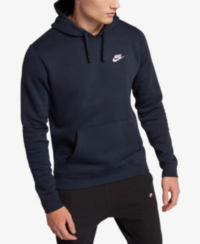 Shop Nike Men's Pullover Fleece Hoodie In Blue Force