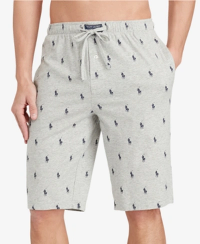 Shop Polo Ralph Lauren Men's Big & Tall Cotton Pajama Shorts In Andover Heather