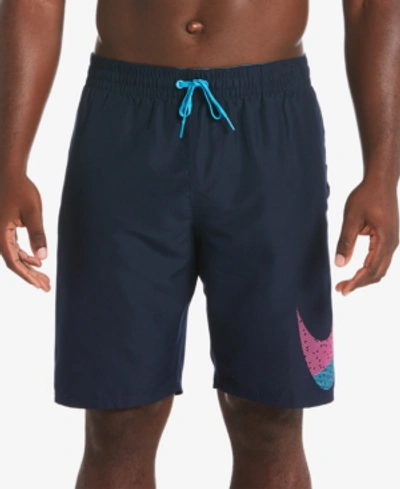 Shop Nike Men's 9" Mash-up Breaker Swim Trunks In Obsidian Blue