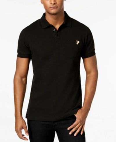 Shop Versace Jeans Men's Logo Polo In Black Gold
