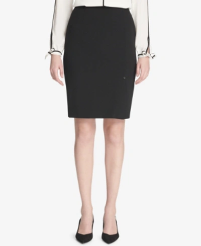 Shop Calvin Klein Side-slit Pencil Skirt In Black