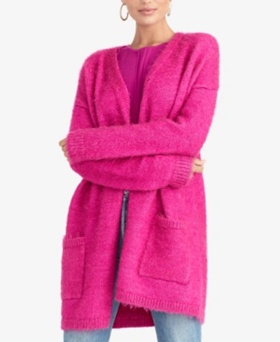 Shop Rachel Rachel Roy Amara Fuzzy Cardigan In Jasmine Pink
