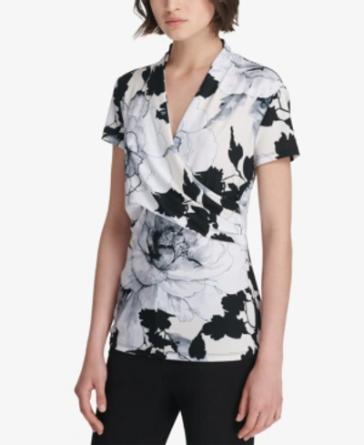 Shop Dkny Ruched Top, Created For Macy's In Vanilla Multi