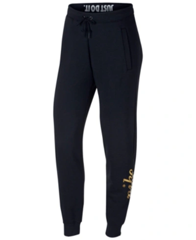 Nike Women's Sportswear Rally Metallic Jogger Pants, Black | ModeSens