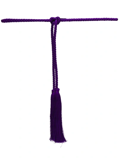 Shop Alberta Ferretti Braided Woven Belt - Purple