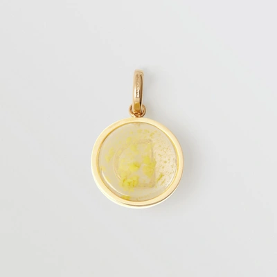 Shop Burberry Marbled Resin ‘d' Alphabet Charm In Gold/mimosa