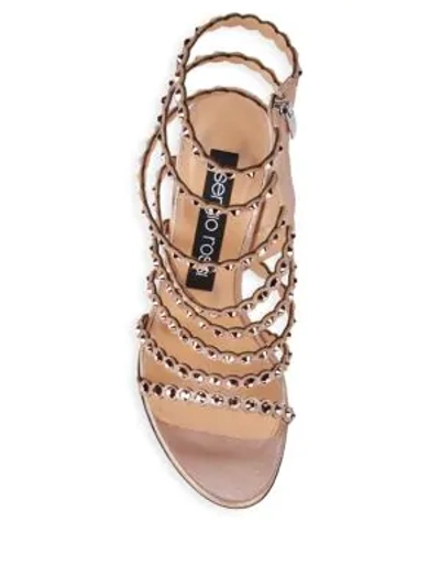 Shop Sergio Rossi Kimberly Crystal Gladiator Sandals In Rust Multi