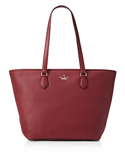 Shop Kate Spade New York Jana Large Leather Tote In Brownstone/gold