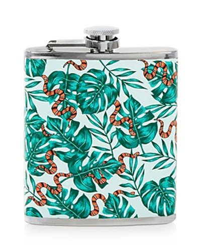 Shop Skinnydip London Snake & Palm Print Flask In Multi