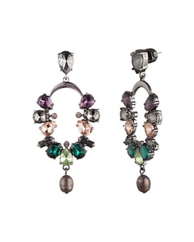 Shop Carolee Stone Cascade Cultured Freshwater Pearl Drop Earrings In Silver/multi