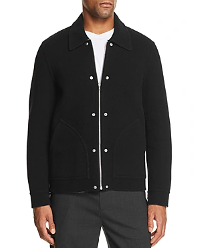 Shop Helmut Lang Logo-back Double-face Felt Jacket In Black/white