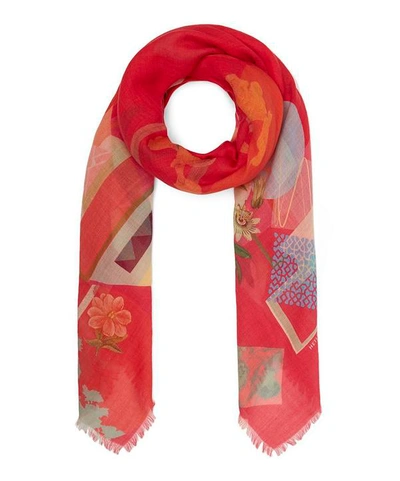 Shop Heti's Colours Liv Silk Scarf In Pink