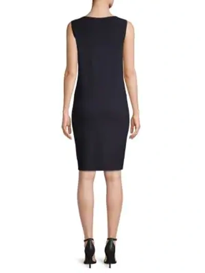 Shop Lafayette 148 Sleeveless Sweater Sheath Dress In Ink