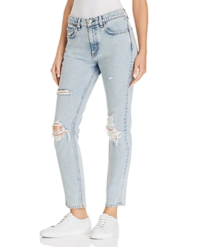 Shop Rag & Bone /jean High-rise Distressed Skinny Jeans In Madison With Hole