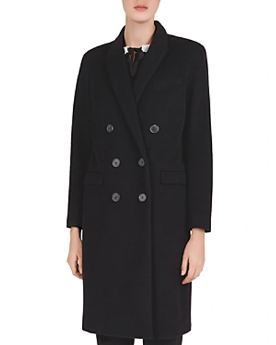 Shop Gerard Darel Mae Double-breasted Coat In Black