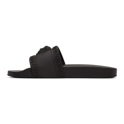 Shop Versace Black Medusa Pool Slides In D41 Black