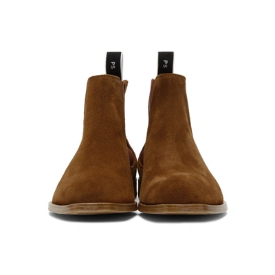 Shop Ps By Paul Smith Tan Suede Gerald Chelsea Boots