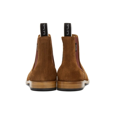 Shop Ps By Paul Smith Tan Suede Gerald Chelsea Boots