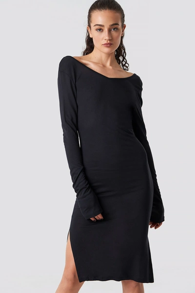Shop Astrid Olsen X Na-kd Low Back Jersey Dress - Black