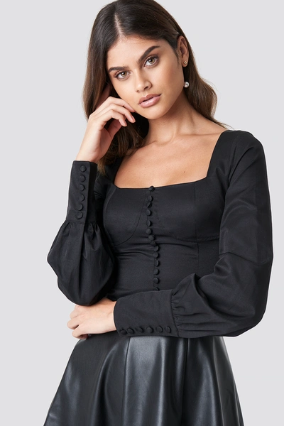 Shop Luisa Lion X Na-kd Corset Blouse - Black