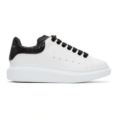 Alexander Mcqueen Python-effect Trimmed Leather Sneakers