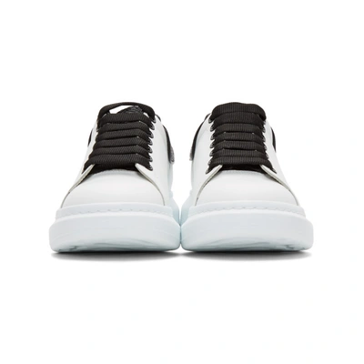 Shop Alexander Mcqueen White & Black Python Oversized Sneakers