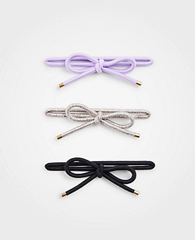 Shop Ann Taylor Bow Elastic Hair Tie Set In Lilac Stream