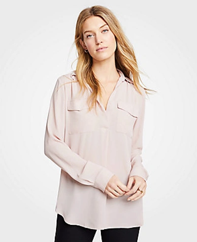 Shop Ann Taylor Camp Shirt In Agnes Pink