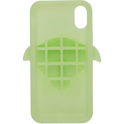 Shop Versace Green 3d Medusa Iphone X Case In Dlu Glow