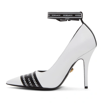 Shop Versace White Vintage Logo Heels In K0ann White