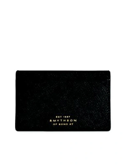 Shop Smythson Panama   Leather Cardcase 771 In Black