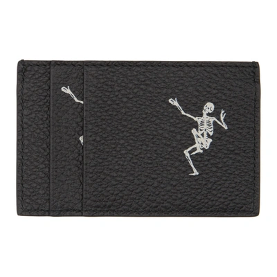 Shop Alexander Mcqueen Black Dancing Skeleton Card Holder