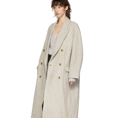 Shop Isabel Marant White Habra Coat In 23ec Ecru