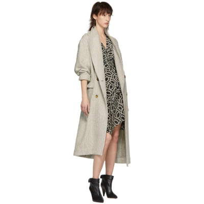 Shop Isabel Marant Black And Off-white Arodie Dress In Bkec Blk/ec