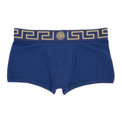 Shop Versace Underwear Blue Medusa Boxer Briefs In A85k Blue