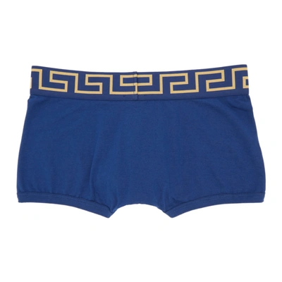 Shop Versace Underwear Blue Medusa Boxer Briefs In A85k Blue