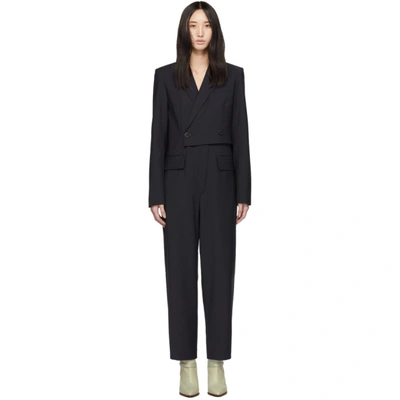 Shop Tibi Navy Blazer Jumpsuit