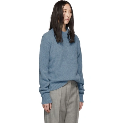 Shop Tibi Blue Alpaca Cozette Easy Sweater In Sky Blue