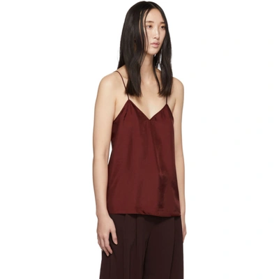 Shop Tibi Burgundy Twill Mendini Camisole