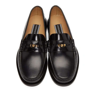 Shop Versace Black ' With Love' Loafers