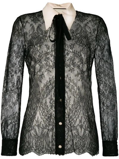 Shop Gucci Lace-made Shirt In Black