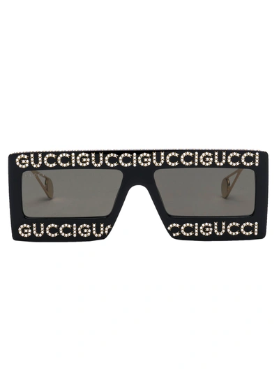 Shop Gucci Eyewear Mask Frame Sunglasses In C002